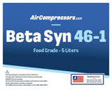 Thumbnail of Beta Syn 46 5 liters food grade synthetic air compressor oil product label